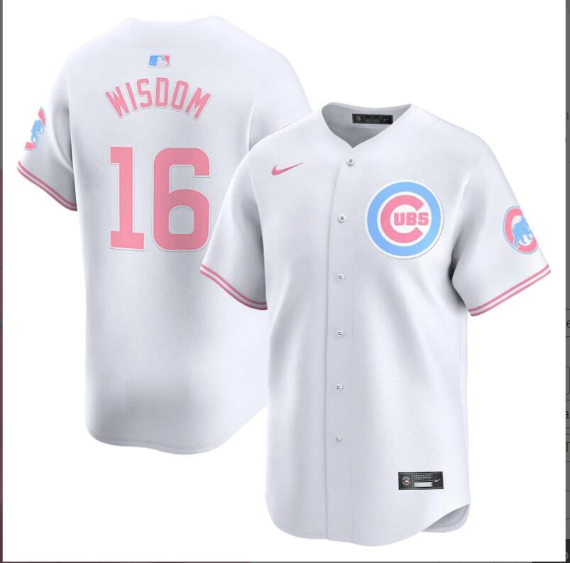 Men Chicago Cubs #16 Wisdom white 2024 Nike MLB jersey->indianapolis colts->NFL Jersey